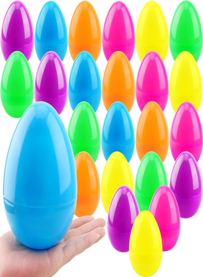 Haconba 24 Pcs 5 inch Easter Eggs Colorful Large Plastic Fillable Easter Eggs for Basket Fillers Egg Hunt Easter Themed Party Supplies Decoration - Image 1